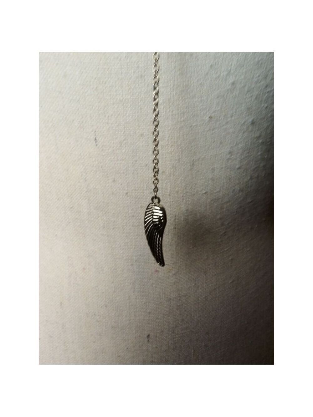Gold Colored Wing Lariat Necklace - Picture 3 of 3